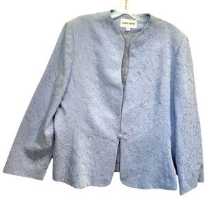Albert Nipon Beaded Pearl Formal Wedding Blazer Evening Jacket Crystals Blue 16